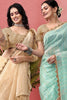 Beige Colour Organza Saree with Readymade Blouse