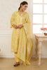 Yellow Chanderi Cotton Zari Woven Unstitched Suit Material