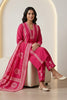 Magenta Pink Cotton Printed Suit