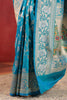 Teal Blue Banarasi Silk Woven Saree