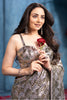 Grey Pure Georgette Sequins Embroidered Saree