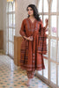 Rust Cotton Neck-Embroidered And Printed Anarkali Suit