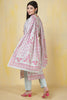 Sea Green Cotton Floral Printed & Neck Embroidered Suit