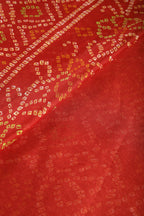 Red Colour Chiffon Bandhani Printed Saree