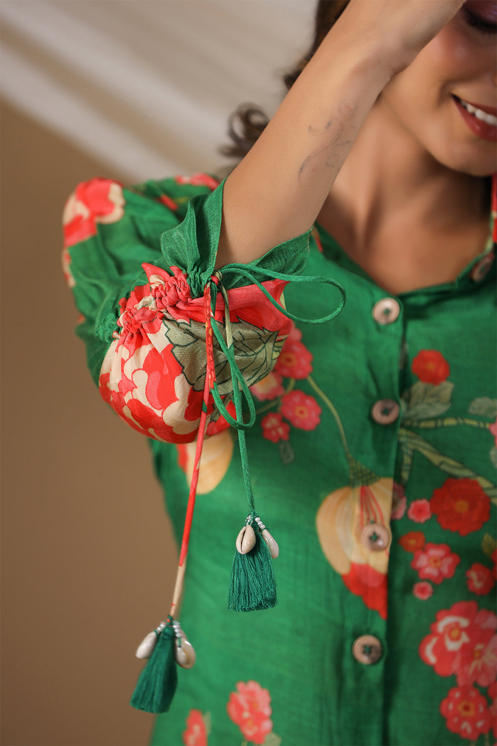 Green Color Muslin Printed Co-Ord Set