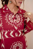 Deep Carmine Printed Rayon Long Kurta Set