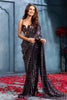 Navy Georgette Sequins Embroidered Saree