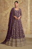 Wine Color Georgette Heavy Embroidered Anarkali Suit