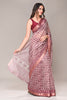 Cream & Rust Color Cotton Silk Printed Saree