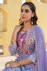 Light Lavender Color Muslin Embroidered & Floral Printed Kurta Set With Stitched Skirt