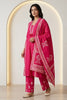 Magenta Pink Cotton Printed Suit