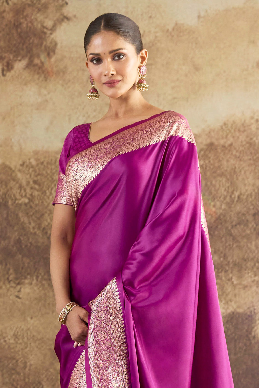 Purple Eri Silk Zari Woven Saree
