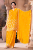 Yellow Pure Silk Floral Embroidered Suits With Embroidered Pallazo