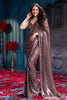 Brown Sequins Embroidered Georgette Saree