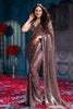 Brown Sequins Embroidered Georgette Saree