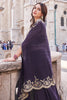 Purple Crepe Silk Embroidered Crop-Top Dress With Shruge Stlye Dupatta And Palazzo