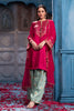 Cherry Red Sequins And Zari Embroidered Silk Suit Set