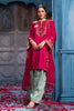 Cherry Red Sequins And Zari Embroidered Silk Suit Set