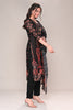 Black Chanderi Silk Printed Straight Suit