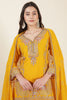 Mustard Color Georgette Embroidered Suit With Gharara