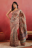 Rust Tussar Silk Printed Saree