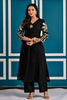 Black Floral Embroidered Cotton Kurta Set