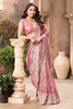Dusty Pink Metallic Tissue Embroidered Saree