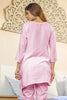 Pink Cotton Resham Embroidered Kurti