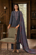 Grey Matka Silk Embroidered Unstitched Suit Material