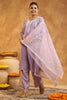 Light Lavender Color Cotton Neck Embroidered Unstitched Suit Fabric