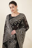 Black Color Georgette Sequins & Zari Embroidered Saree