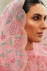 Pink Kota Silk Double Layer Embroidered Unstitched Suit Fabric