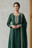 Bottle Green Crepe Silk Zari and Sequins Embroidered Anarkali Suit