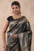 Black Color Woven Silk Saree