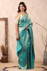 Turquoise Color Woven Silk Saree