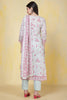 Sea Green Cotton Floral Printed & Neck Embroidered Suit