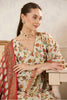 Cream Georgette Floral Resham Woven Unstitched Suit Material
