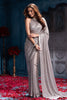Grey Sequins Embroidered Georgette Saree