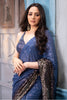 Blue & Navy Ombre Sequins Embroidered Georgette Saree