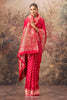 Red Charmeuse Silk Zari Woven Saree