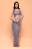 Light Mauve Color Net Cut-Dana And Zari Embroidered Saree