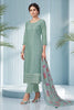 Seafoam Blue Organza Resham Embroidered Unstitched Suit Material