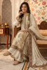Cream Crepe Silk Printed And Handwork Suit