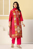 Magenta Pink Printed Embroidered Chanderi Silk Suit Set