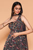 Navy Color Sequins & Resham Embroidered Georgette Peplum Gharara Suit