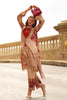 Beige Color Spun Fabric Printed Unstitched Suit