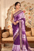 Purple Georgette Shibori Printed Saree