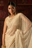 Cream Net Sequins & Cut-Dana Embroidered Saree with Readymade Blouse