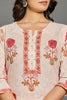 Cream & Red Floral Printed Straight Suit Set