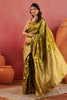 Sage Green Zari Floral Woven Silk Saree